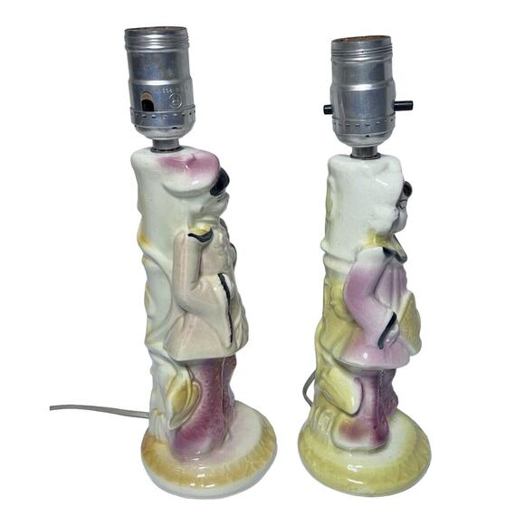 Mid Century Shawnee Chinoiserie Figural Boy & Girl Lamps - Set of 2 Vintage - Picture 2 of 8
